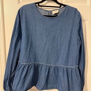 Universal Thread Blue Peplum Blouse